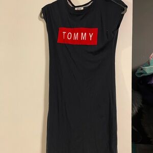 Tommy Hilfiger Women's Navy Dress with Red Logo